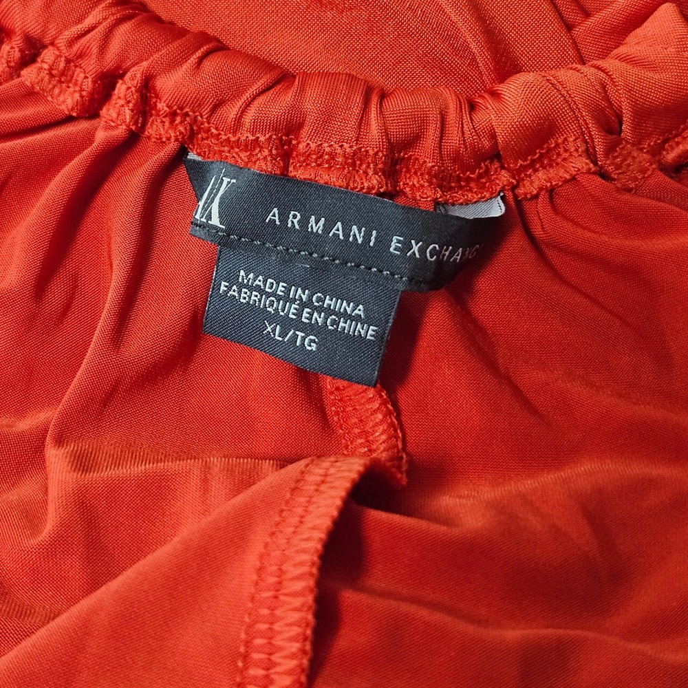 Armani Exchange Women's XL Red Braided Halter Maxi Dress Tie Waist Gown - Picture 9 of 9